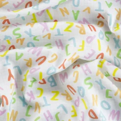 Bambino Giesse Scampoli Tessuti In Cotone>BABY COTONE DIGITALE LETTERE