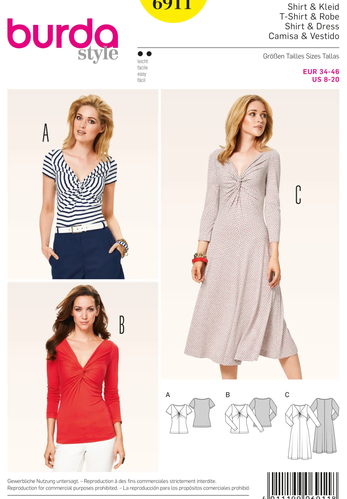 Cartamodelli Burda Top|Abiti>Camicia e vestito