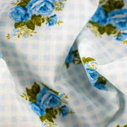 Bambino Giesse Scampoli Tessuti In Cotone>COTONE LEGGERO FIORI E QUADRI