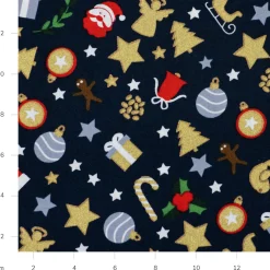 Bambino Giesse Scampoli Tessuti In Cotone>COTONE NATALE NOTTE 8 SAN SILVESTRO