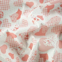 Bambino Giesse Scampoli Tessuti In Cotone>COTONE RAFFAELE TEDDY CUORE