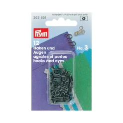 Giesse Scampoli Chiusure Ed Accessori Intimo>Ganci ed occhielli ottone N.3 nero