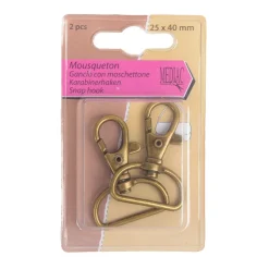 Giesse Scampoli Accessori Per Borse E Bigiotteria>GANCIO CON MOSCHETTONE 25X40MM