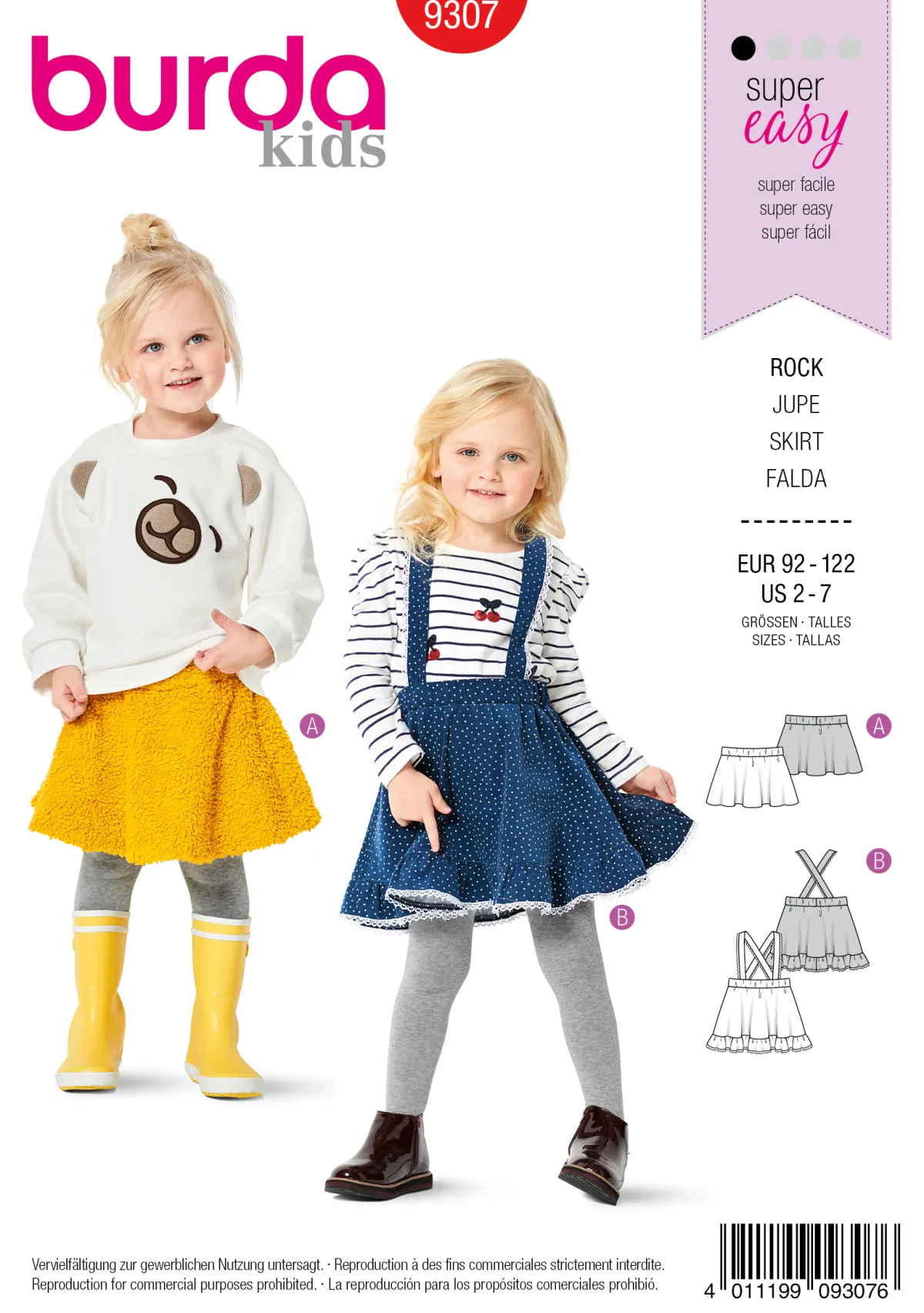 Cartamodelli Burda Neonati|Bambini>Gonna - Gonna scamiciata