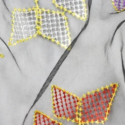 Giesse Scampoli Fantasie Moda>MICROTULLE RICAMATO MAURO FOGLIE