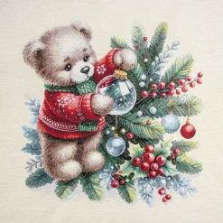 Giesse Scampoli Pannelli Per Cuscini>PANNELLI 47X47 CM ORSETTO NATALE