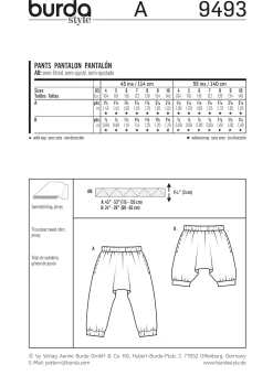 Cartamodelli Burda Neonati|Bambini>pantaloni