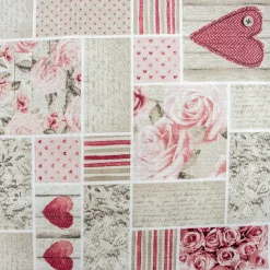 Bambino Giesse Scampoli Trapuntati|Cotone Piquet>PIQUET FANTASIA CUORI PATCHWORK SHABY