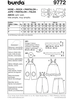 Cartamodelli Burda Neonati|Bambini>Salopette / gonna