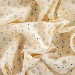 Bambino Giesse Scampoli Tessuti In Cotone|Fantasie Moda>TELA INDIANA FANTASIA STELLE E LUNE