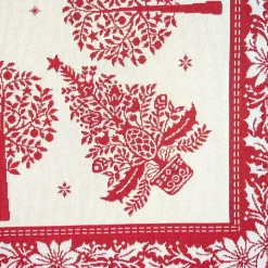 Giesse Scampoli Tovaglie Fantasia>Tovaglia piazzata 100x100 rosso Natale