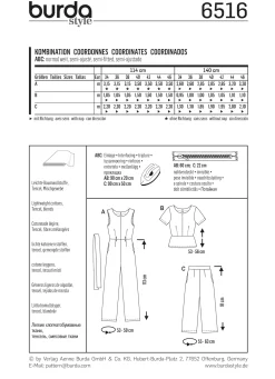 Cartamodelli Burda Pantaloni>Tuta Camicetta Pantalone