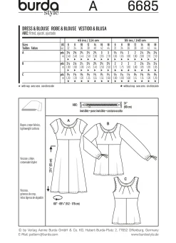 Cartamodelli Burda Top|Abiti>Vestito, camicetta
